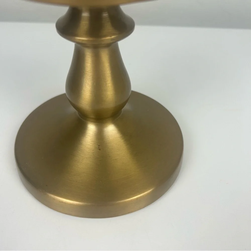 Ikea set of two gold pillar candle holders 5.5 inches